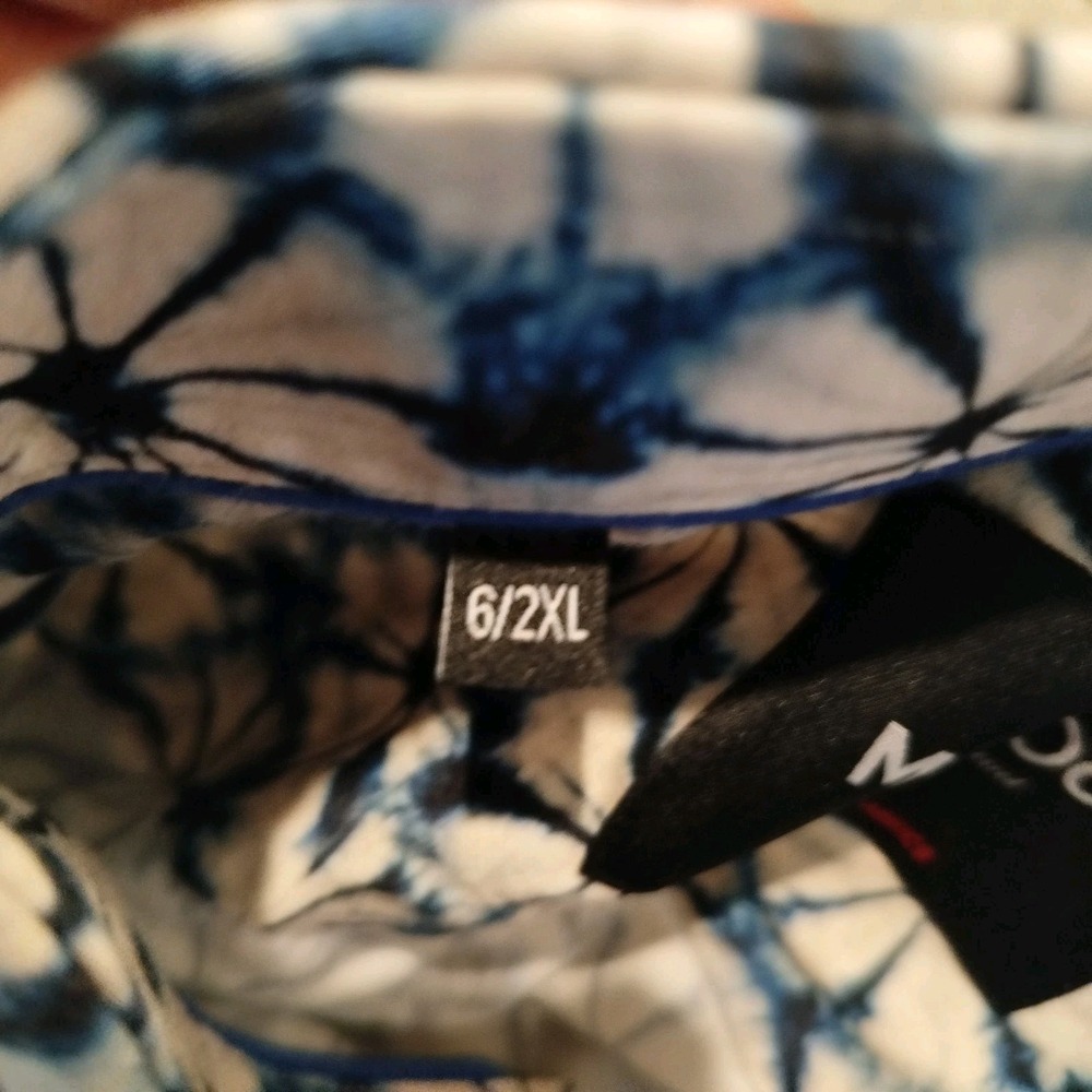 Maceoo‎ Italian Digital Fabrics Galileo Flowertiedye Blue Button Shirt Mens 2XL - Picture 3 of 12